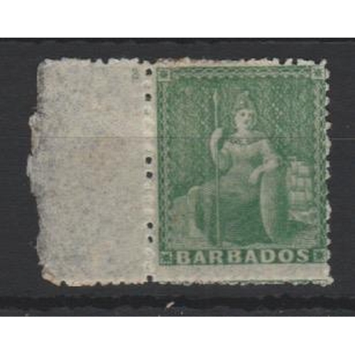 974 - 1861-70 ½d Green, rough perf 14 to 16, mint with tiny plate number 