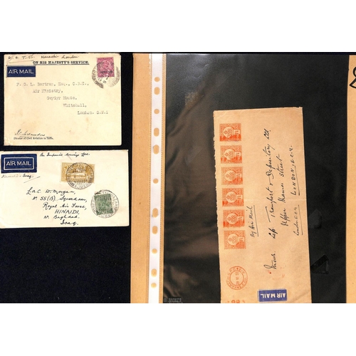 98 - 1928-38 Covers to or from India, Burma or Ceylon, including 1929 first uses of printed first flight ... 