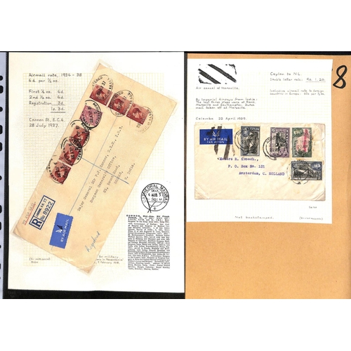 98 - 1928-38 Covers to or from India, Burma or Ceylon, including 1929 first uses of printed first flight ... 