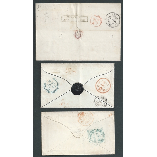 543 - 1851-78 Covers and entire letters addressed abroad including 1851 cover from Middlesborough to Franc... 