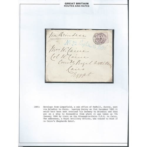 545 - 1882-96 Covers addressed abroad, all to army officers, comprising 1882 cover from London franked 5d ... 