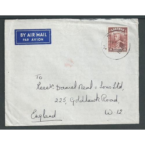 121 - Sarawak / North Borneo. 1935-39 Commercial covers from Sarawak to England franked 25c (2 covers) or ... 