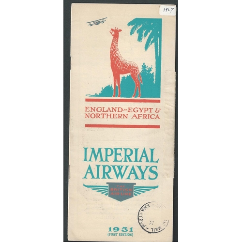 123 - 1931 (March) Imperial Airways first London to East Africa service, printed Air Ministry agreement fo... 