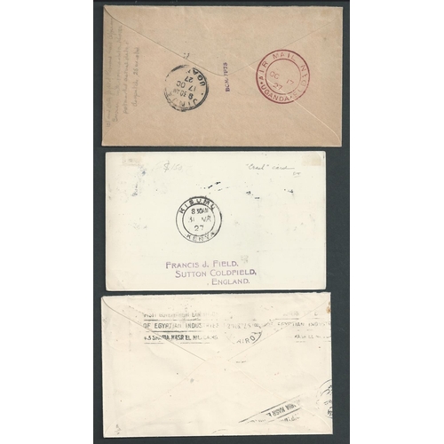 128 - Kenya - Gladstone Airways. 1927 (Feb 10) Covers from Nairobi carried on the first return flight from... 