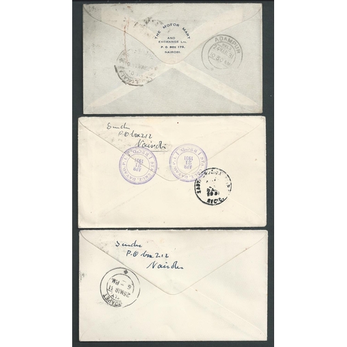 130 - Kenya / India. 1931 (Mar 9) Covers from Nairobi to India (5) or the Philippine Islands, all carried ... 