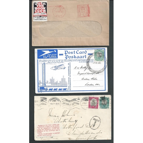 135 - South Africa / Rhodesia. 1935-39 Covers and cards comprising 1935 Salisbury to Beira first flight co... 