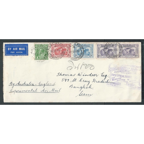 142 - Siam. 1931 (Apr 21) Cover from Adelaide to Bangkok carried on the first Australia - England experime... 