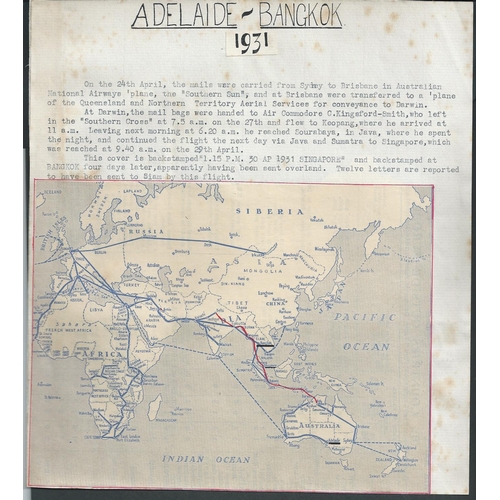 142 - Siam. 1931 (Apr 21) Cover from Adelaide to Bangkok carried on the first Australia - England experime... 