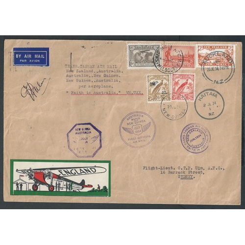 152 - 1933 Fiji first flight cover, flown from Lautoka to Suva franked 2d, signed by the pilot C.G Fenton;... 