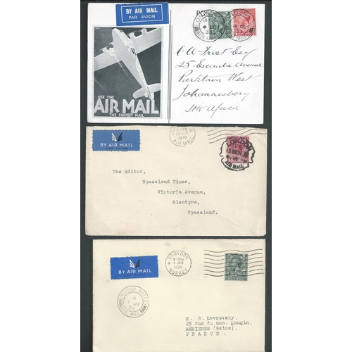 20 - Air Mail / Aerodrome Cancels. 1929-36 Covers and cards comprising 1929 first night flight cover to R... 