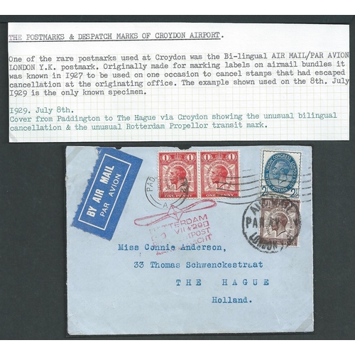 20 - Air Mail / Aerodrome Cancels. 1929-36 Covers and cards comprising 1929 first night flight cover to R... 