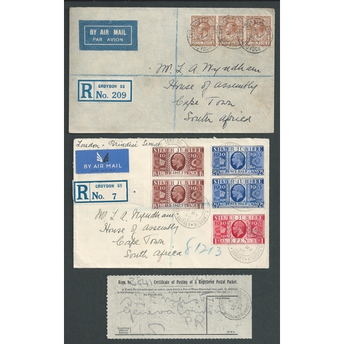 21 - Waddon / Croydon Aerodrome. 1923-37 Registered covers all with 