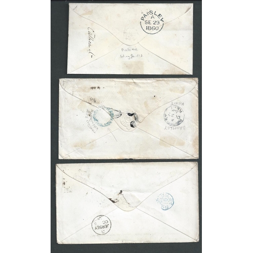 341 - 1857-74 Covers franked by 1d reds, various unusual uses and rates including 1857 cover redirected wi... 