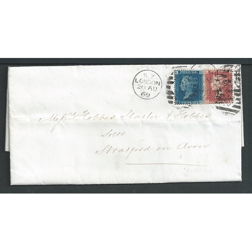 341 - 1857-74 Covers franked by 1d reds, various unusual uses and rates including 1857 cover redirected wi... 