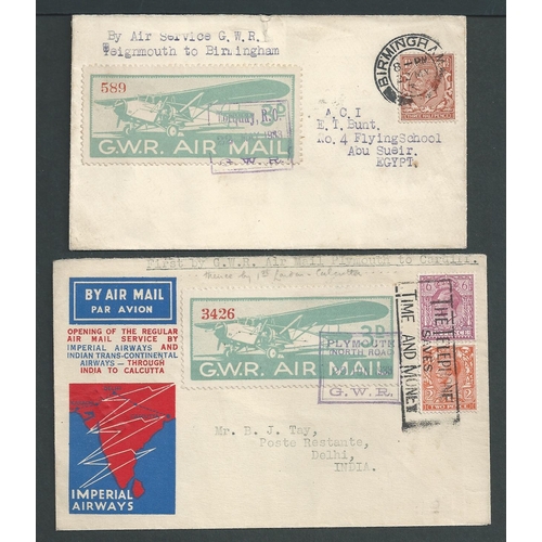 45 - Great Western Railway. 1933 Covers with April 12th first flights from Newport to Plymouth or Cardiff... 