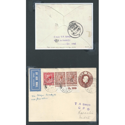 55 - 1929 (Nov 8) Covers carried on the first flight of the Indian air mail by the new central Europe rou... 