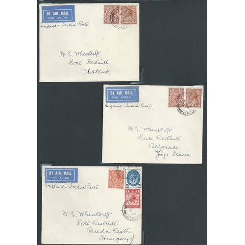 55 - 1929 (Nov 8) Covers carried on the first flight of the Indian air mail by the new central Europe rou... 