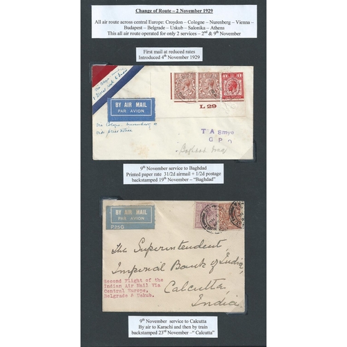 55 - 1929 (Nov 8) Covers carried on the first flight of the Indian air mail by the new central Europe rou... 