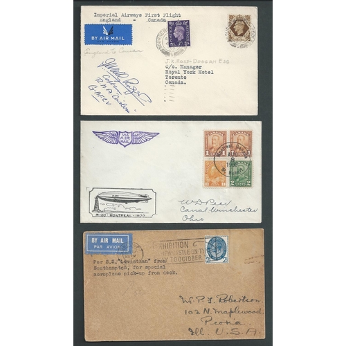 63 - 1929-39 Covers including 1929 USA to London flight flown from Galway, with flight vignette; 1931 G.B... 