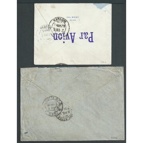 66 - Covers to India. 1929-37 Covers to India comprising 1929 covers from Switzerland to Karachi (3) and ... 