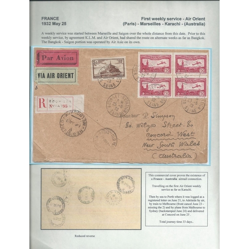 68 - France. 1931-32 Registered covers to Australia, the 1931 (May 15) cover from Aubervilliers to Victor... 