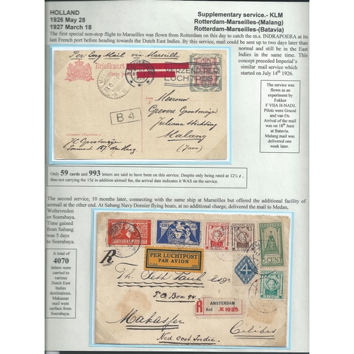 70 - Netherlands / Netherlands Indies. 1926-28 Covers and cards flown between Holland and the Netherlands... 