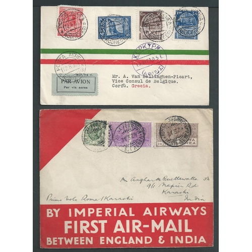 76 - Italy / Rhodes. 1929-32 Covers and cards carried by Imperial Airways, comprising 1929 (Mar 31) cover... 