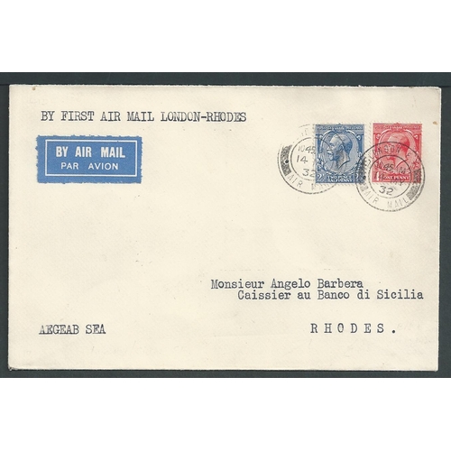 76 - Italy / Rhodes. 1929-32 Covers and cards carried by Imperial Airways, comprising 1929 (Mar 31) cover... 