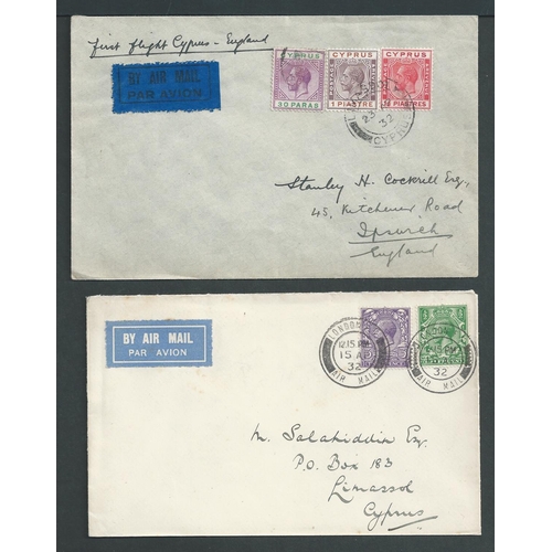 80 - Cyprus & Malta. 1929-32 Covers comprising 1929 (July 29) registered cover from Malta to Calcutta; 19... 