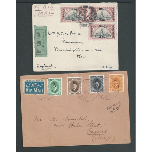 82 - 1922-30 Covers and cards comprising 1922 covers from G.B to Baghdad or Baghdad to G.B, and 1925-26 c... 