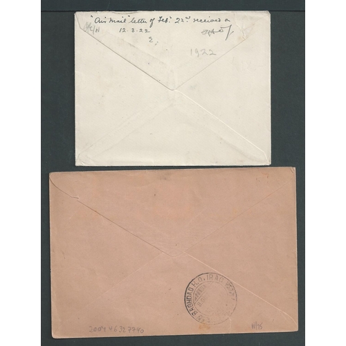 82 - 1922-30 Covers and cards comprising 1922 covers from G.B to Baghdad or Baghdad to G.B, and 1925-26 c... 