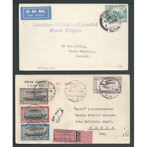 82 - 1922-30 Covers and cards comprising 1922 covers from G.B to Baghdad or Baghdad to G.B, and 1925-26 c... 