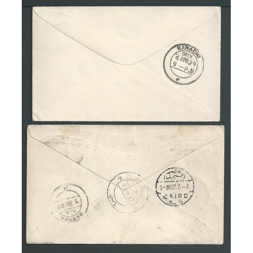 82 - 1922-30 Covers and cards comprising 1922 covers from G.B to Baghdad or Baghdad to G.B, and 1925-26 c... 