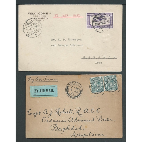 82 - 1922-30 Covers and cards comprising 1922 covers from G.B to Baghdad or Baghdad to G.B, and 1925-26 c... 