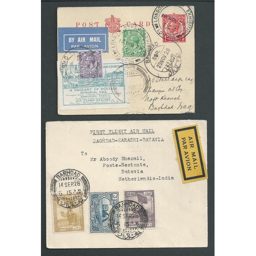 82 - 1922-30 Covers and cards comprising 1922 covers from G.B to Baghdad or Baghdad to G.B, and 1925-26 c... 