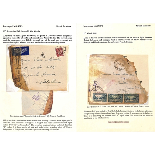 157 - France & Colonies. 1942-45 Covers comprising 1942 (Sep 24) cover franked 1f.20 from Grenoble to Casa... 