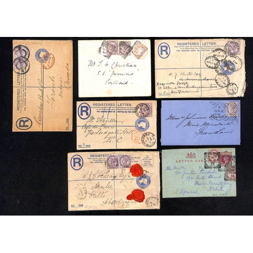 397 - 1885-99 Covers with 1d lilacs, various frankings and destinations including two 1890 covers franked ... 