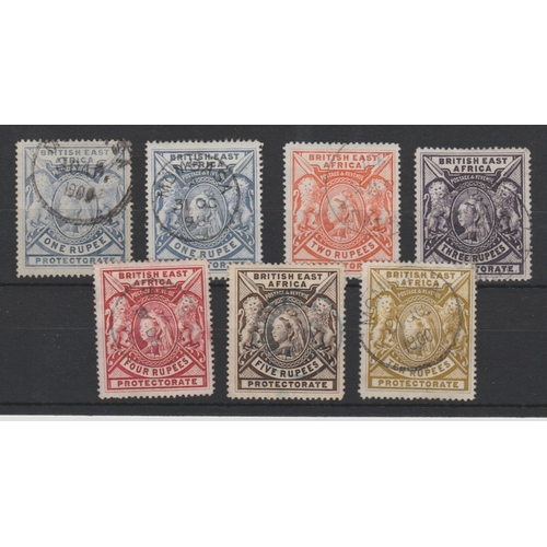 1191 - 1897 1r - 10r Fine used, with an additional 1r, cancels of Lamu (3r) or Mombasa. S.G. 92/97, £2... 