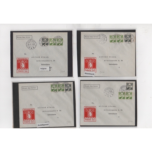 1079 - 1938-40 Printed First Day Covers each bearing 1938 1ore and 7ore (2) posted from the 20 differing Gr... 