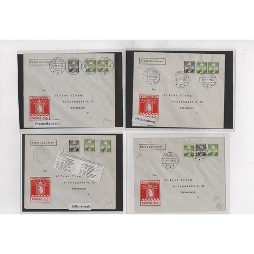 1079 - 1938-40 Printed First Day Covers each bearing 1938 1ore and 7ore (2) posted from the 20 differing Gr... 