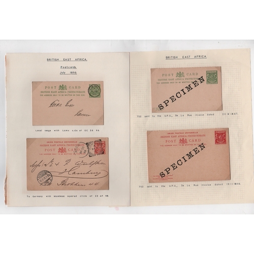 1201 - Postal Stationery. 1896-1904 Small Queen issue stationery comprising ½a and 1a wrapper Specimen... 