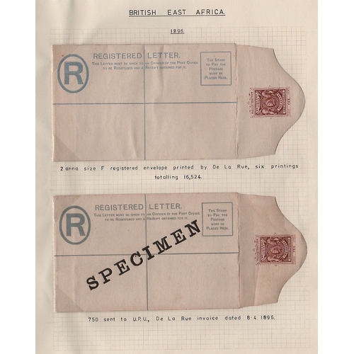 1201 - Postal Stationery. 1896-1904 Small Queen issue stationery comprising ½a and 1a wrapper Specimen... 