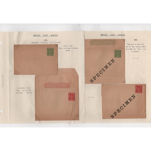 1201 - Postal Stationery. 1896-1904 Small Queen issue stationery comprising ½a and 1a wrapper Specimen... 