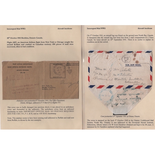 156 - Canada / USA. 1941 Cover (with letter) and a severely burnt letter sent within the USA, both forward... 