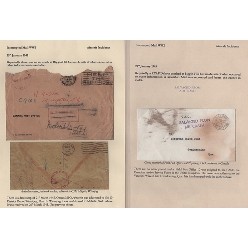 160 - Canada / Europe. 1944-45 Covers to or from Canadian soldiers in Europe, most with some soiling or fi... 