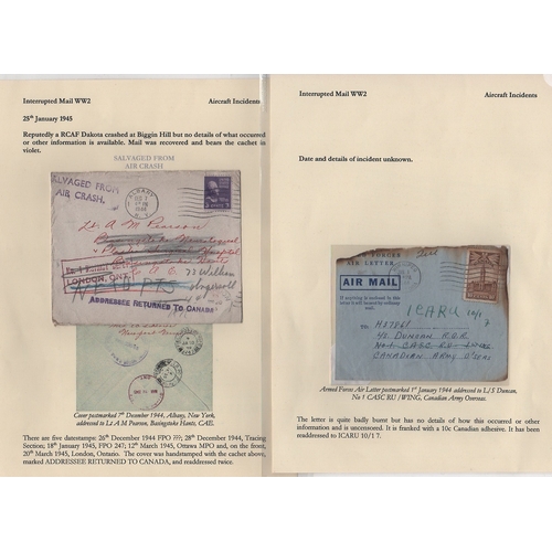 160 - Canada / Europe. 1944-45 Covers to or from Canadian soldiers in Europe, most with some soiling or fi... 