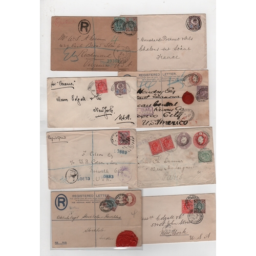 432 - 1902-11 Covers and cards bearing KEVII stamps, various destinations and frankings with ½d to 1/... 