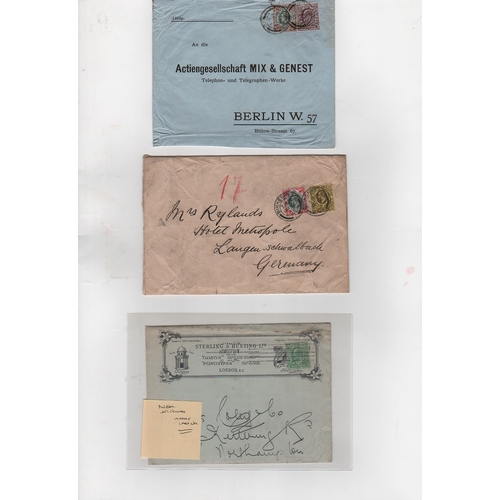 432 - 1902-11 Covers and cards bearing KEVII stamps, various destinations and frankings with ½d to 1/... 