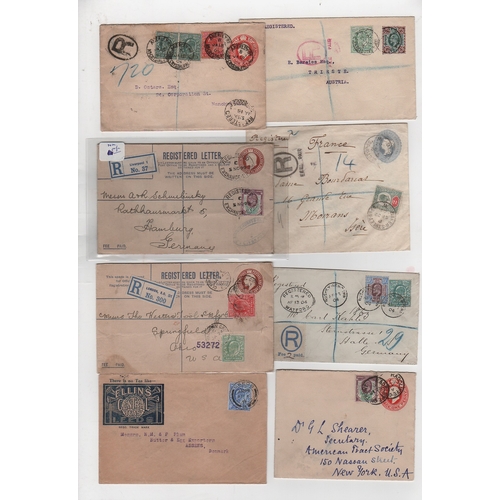 432 - 1902-11 Covers and cards bearing KEVII stamps, various destinations and frankings with ½d to 1/... 