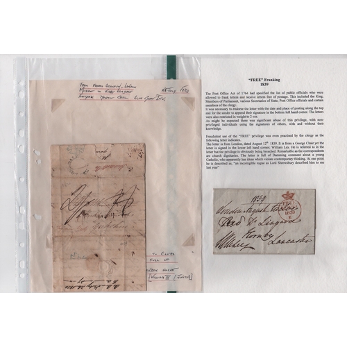 541 - Lancashire / Westmoreland / Cumberland. 1803-71 Entire letters including 1803 and 1839 letters to or... 